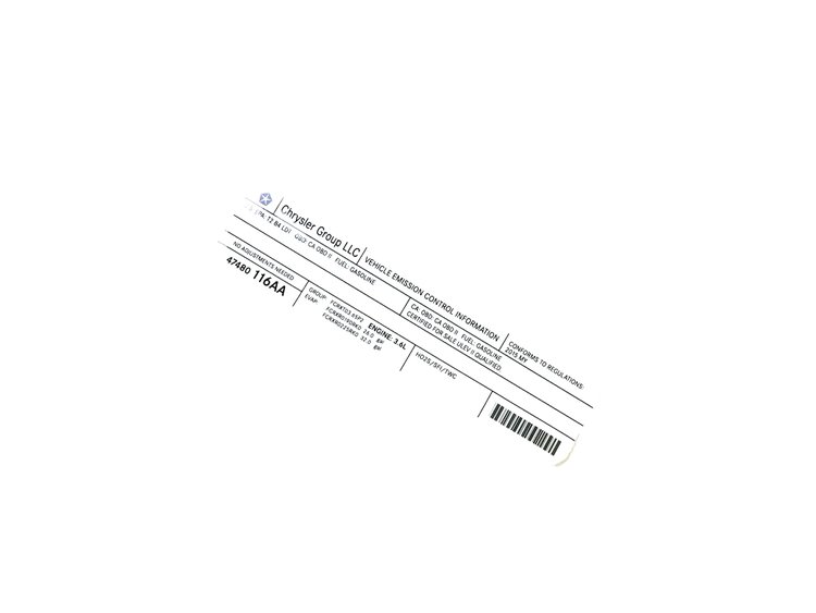 VEHICLE EMISSION LABEL