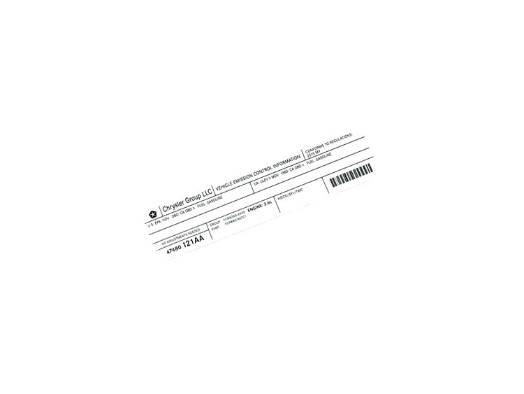 VEHICLE EMISSION LABEL