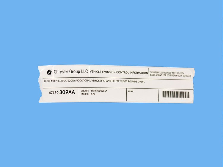 VEHICLE EMISSION LABEL
