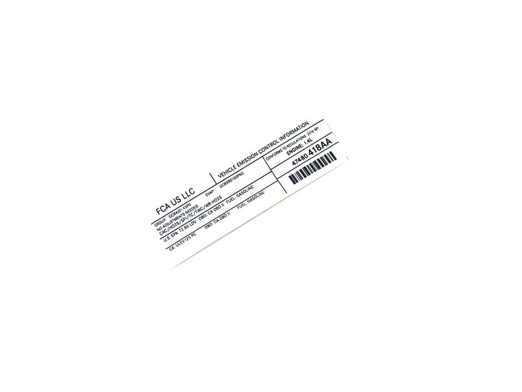 VEHICLE EMISSION LABEL