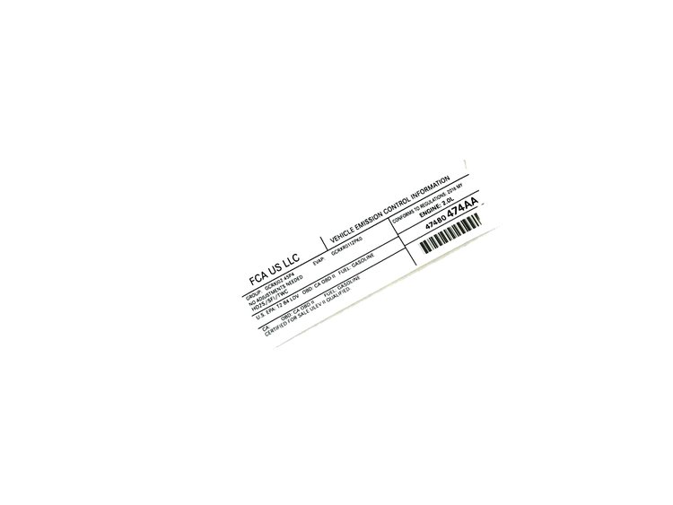 VEHICLE EMISSION LABEL