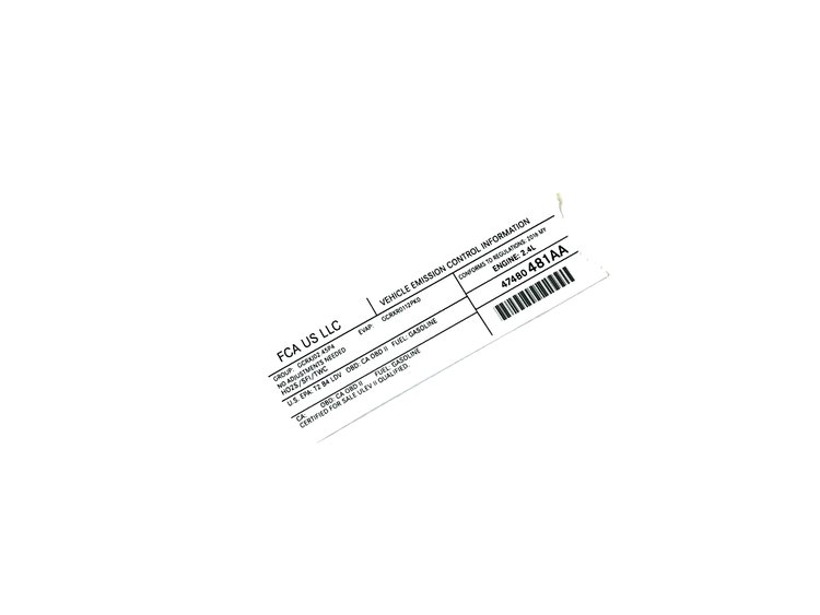 VEHICLE EMISSION LABEL