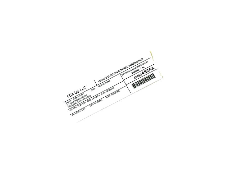 VEHICLE EMISSION LABEL