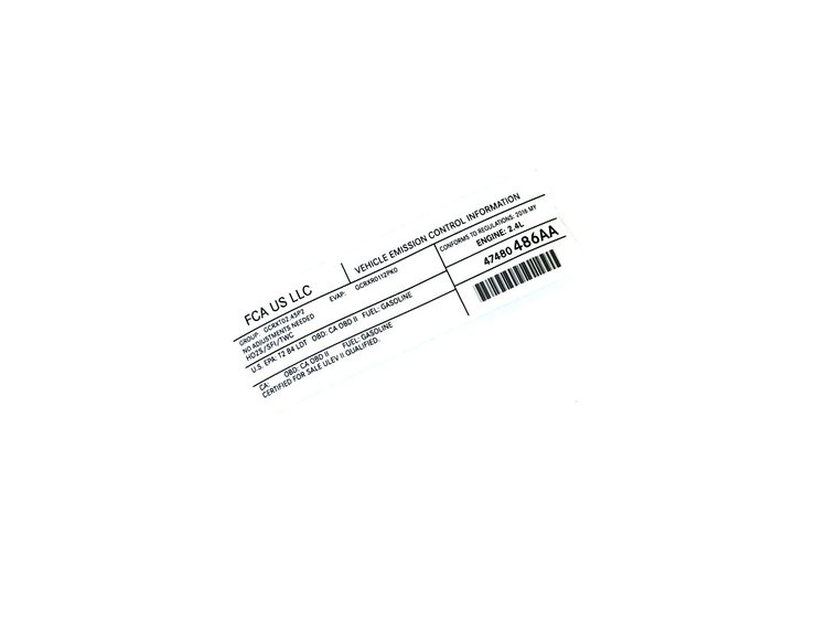 VEHICLE EMISSION LABEL