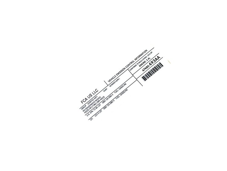 VEHICLE EMISSION LABEL