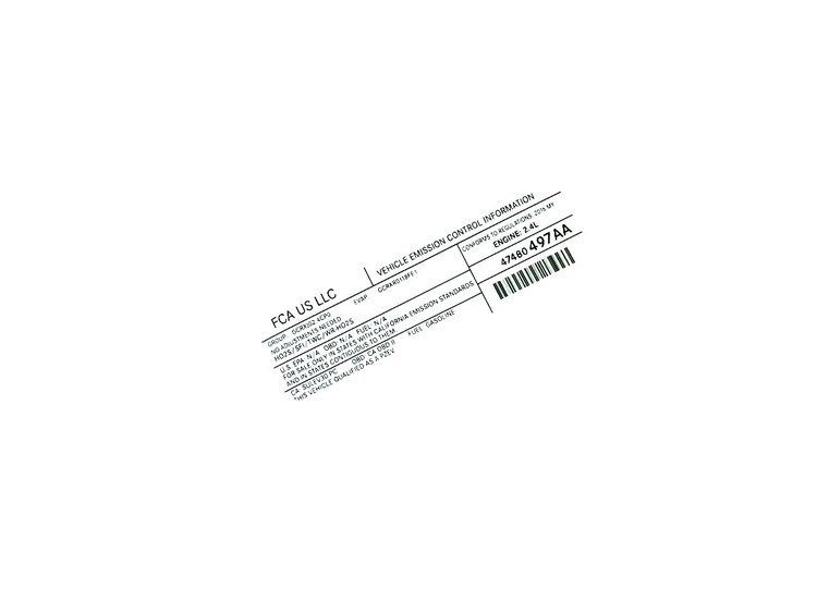 VEHICLE EMISSION LABEL