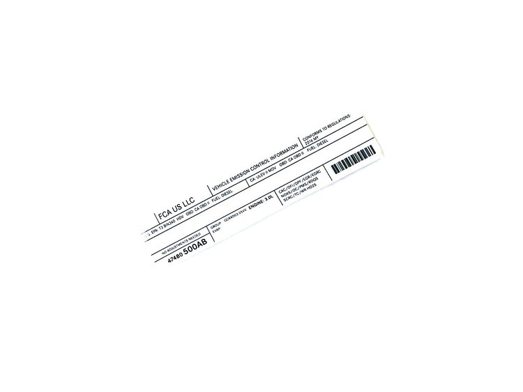 VEHICLE EMISSION LABEL