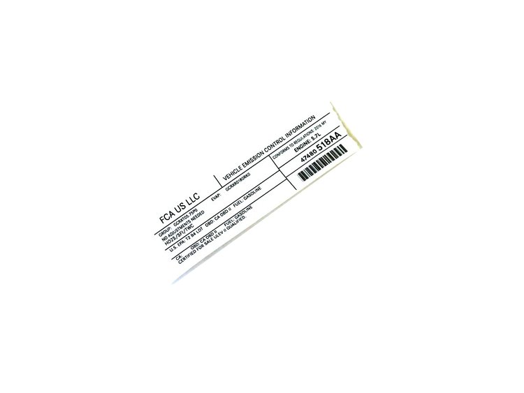 VEHICLE EMISSION LABEL