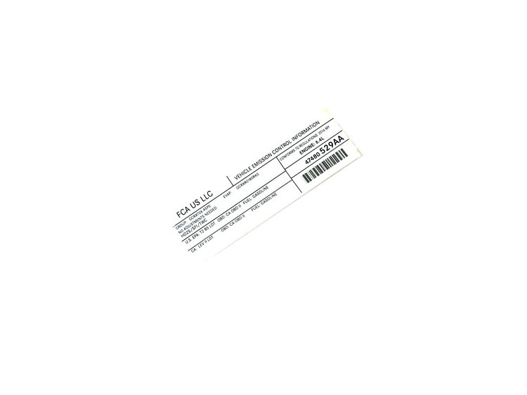 VEHICLE EMISSION LABEL