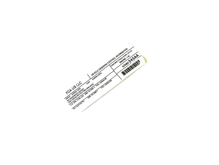 VEHICLE EMISSION LABEL
