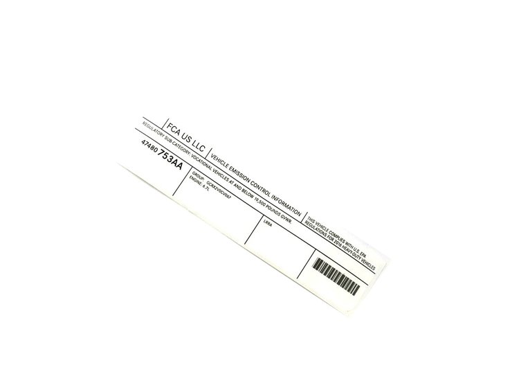 VEHICLE EMISSION LABEL