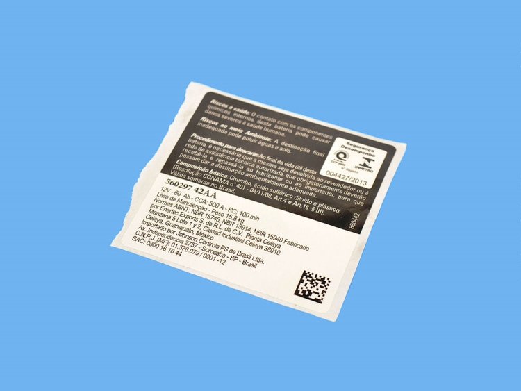 LABEL BATTERY WARNING