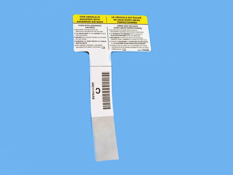 LABEL AIR BAG WARNING