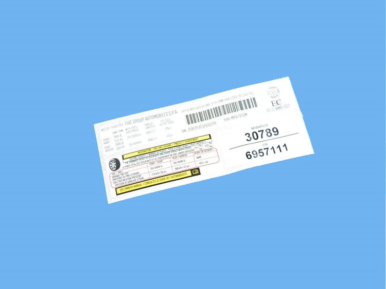 LABEL TIRE INFORMATION