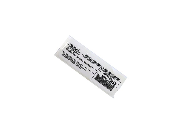 VEHICLE EMISSION LABEL