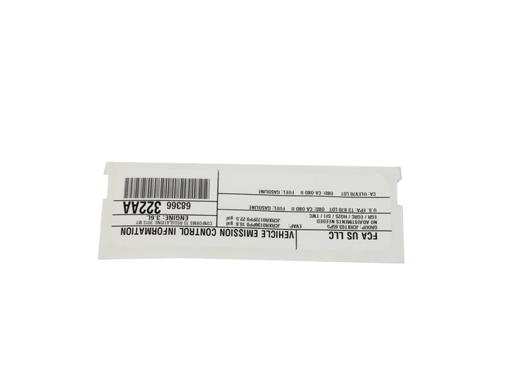 VEHICLE EMISSION LABEL