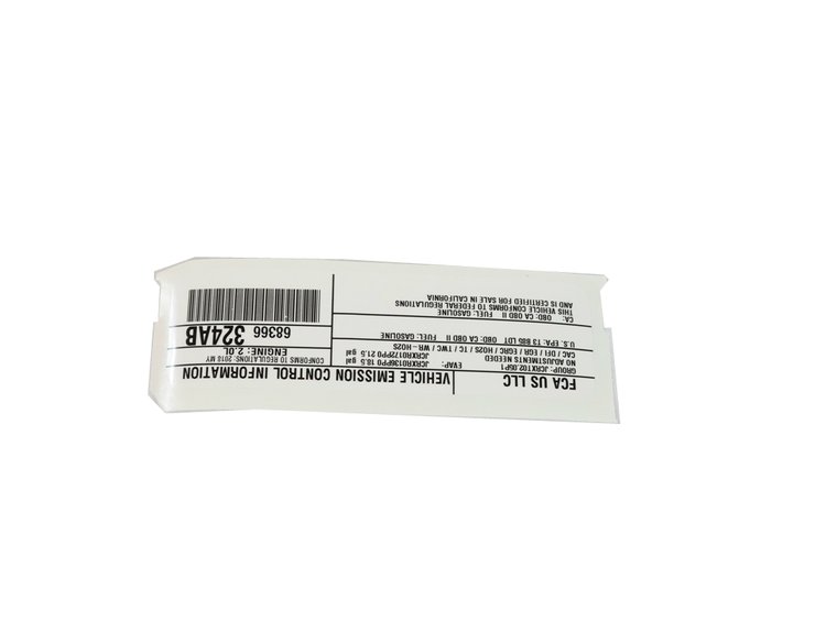 VEHICLE EMISSION LABEL