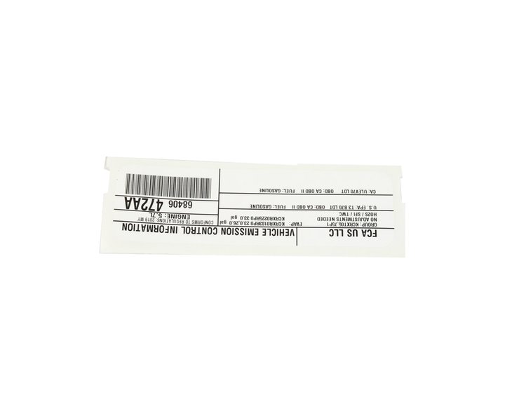 VEHICLE EMISSION LABEL