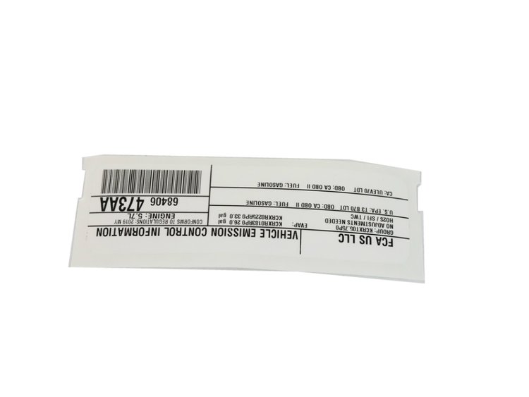 VEHICLE EMISSION LABEL