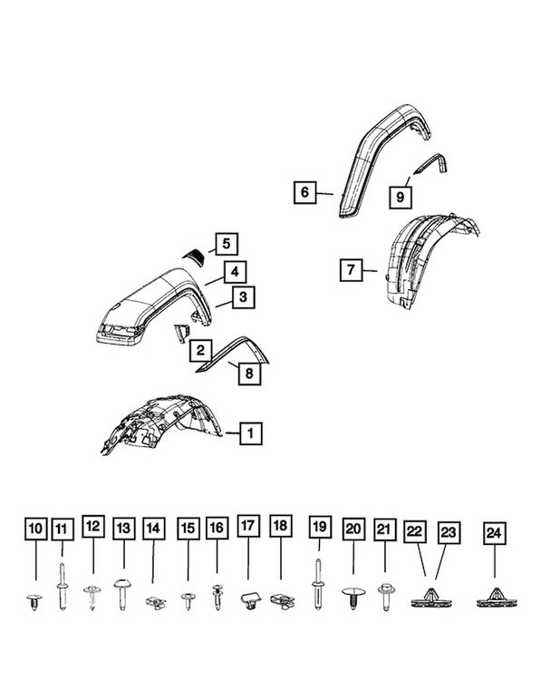 68536653AA Front Fender Spat Fits Select Jeep Wrangler [Front/Left]
