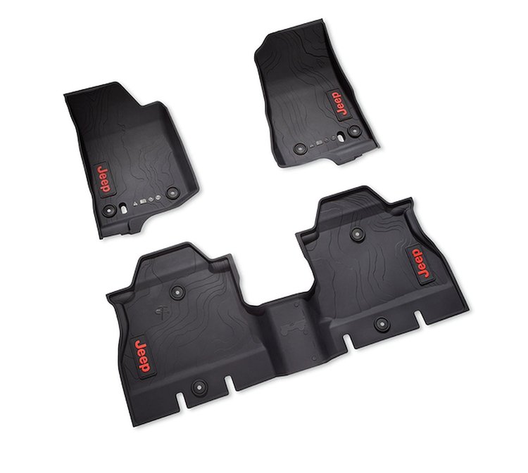All-Weather Front and Rear Floor Liner Set for 2018-2019 Jeep Wrangler JL 2-Door