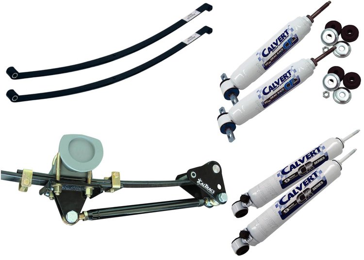 2100 CalTracs Standard Drag-Profile Traction Bar Kit for 1955-1957 Chevy Bel Air [2-Hole Pivot Plates]
