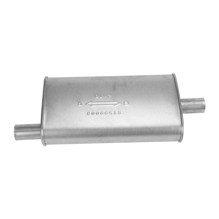 6651 Universal Muffler - MSL Maximum; 1.500 In. Inlet; 1.5 In. Outlet; 14.000 In. Body; 19.500 In. OAL; OE c...