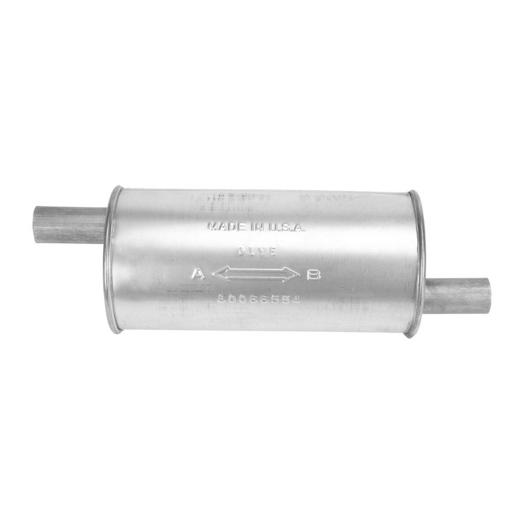 6655 Universal Muffler - MSL Maximum; 1.500 In. Inlet; 1.5 In. Outlet; 13.000 In. Body; 19.750 In. OAL; OE c...