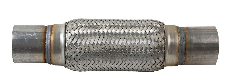 8845IB Flex Coupling - 300 Series SS, 2.25" Core, 2.25" Necks, 12" OAL w/Inner Braid