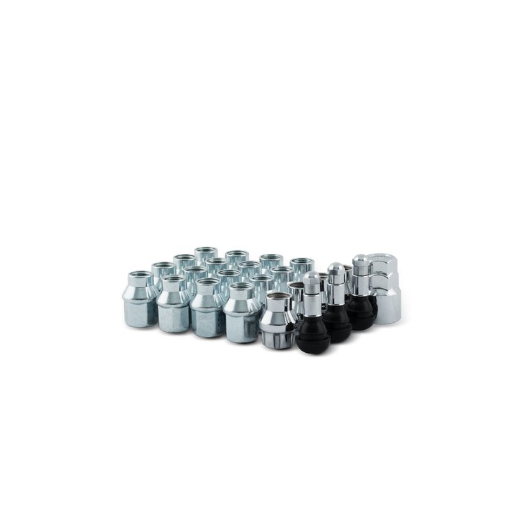 5390K5 ET-Acorn Bulge Closed-End Lug Nut Kit 1/2 in.-20 RH Thread, 3/4 in. Hex, 1.44 in. Length Chrome Finish [Set of 5]
