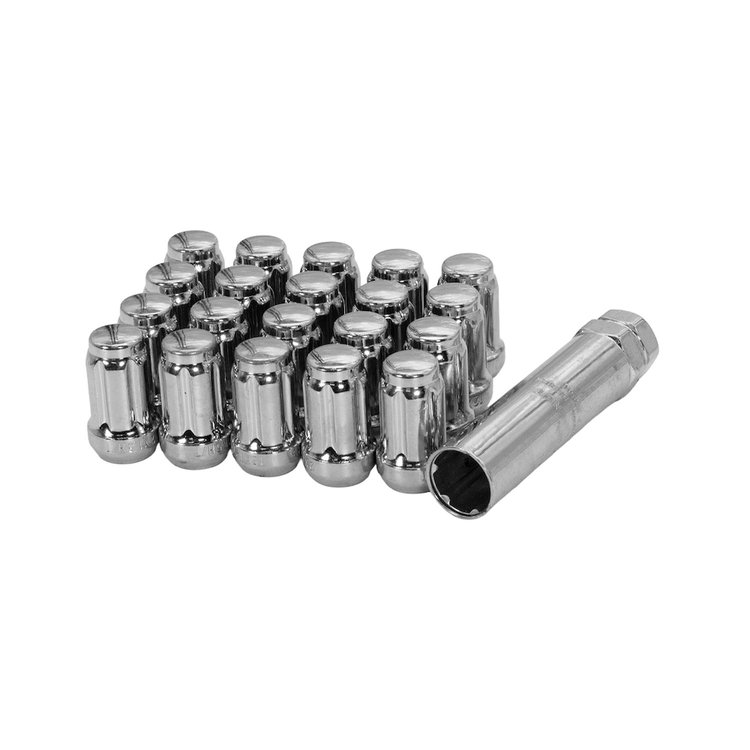 5745K5 Spline Lug Bolt Kit M12x1.5 Thread, 27mm Length, Chrome Finish [Set of 20]
