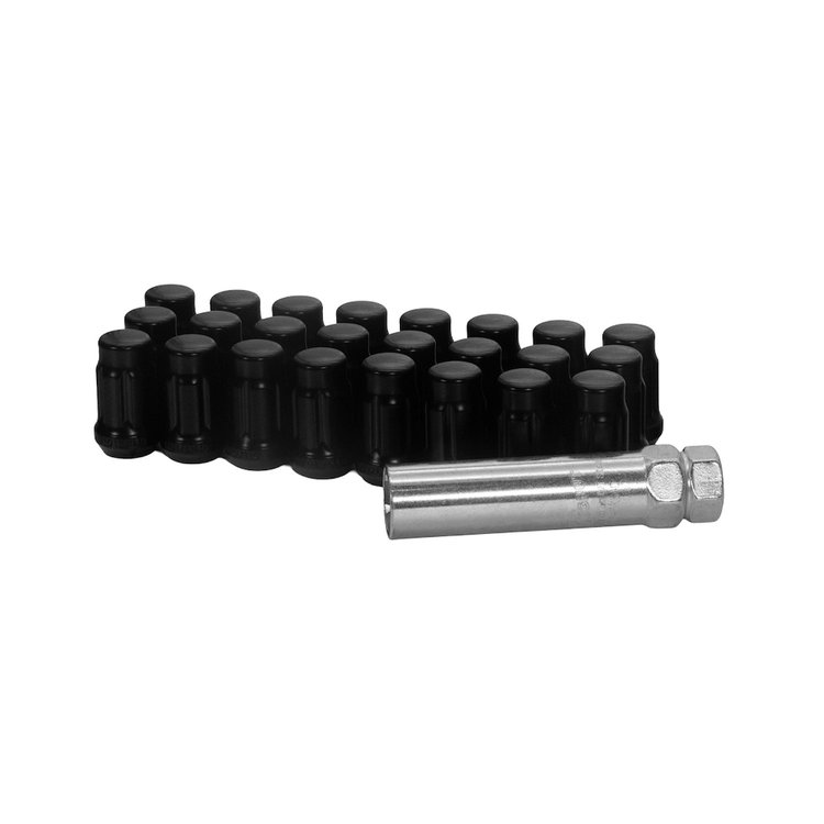 5745K6-BLK Closed End Black 12mm x 1.50 Spline Lug Nut Kit [24-Lug Kit]