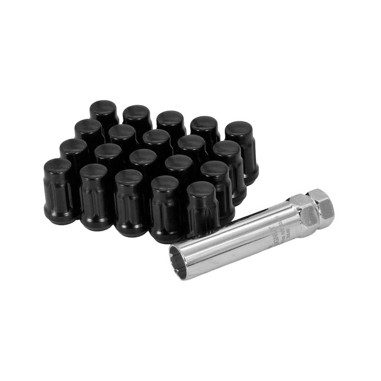 5747K5-BLK Closed End Black 12mm x 1.25 Spline Lug Nut Kit [20-Lug Kit]