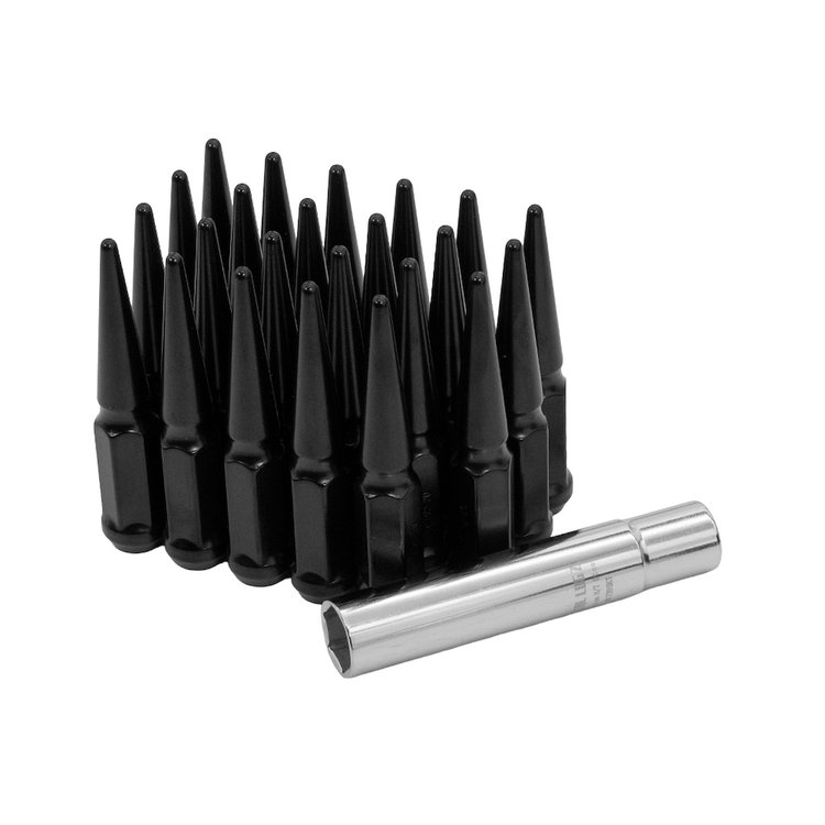 7000K6-BLK Black 6-Lug Spike Lug Nut Kit Thread: 1/2 in.