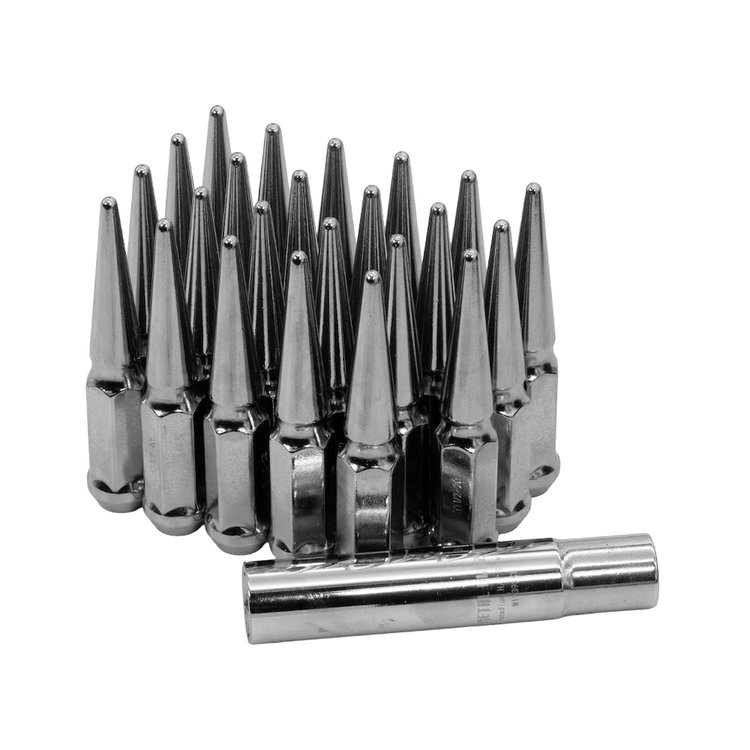 7000K6 Chrome 6-Lug Spike Lug Nut Kit Thread: 1/2 in.