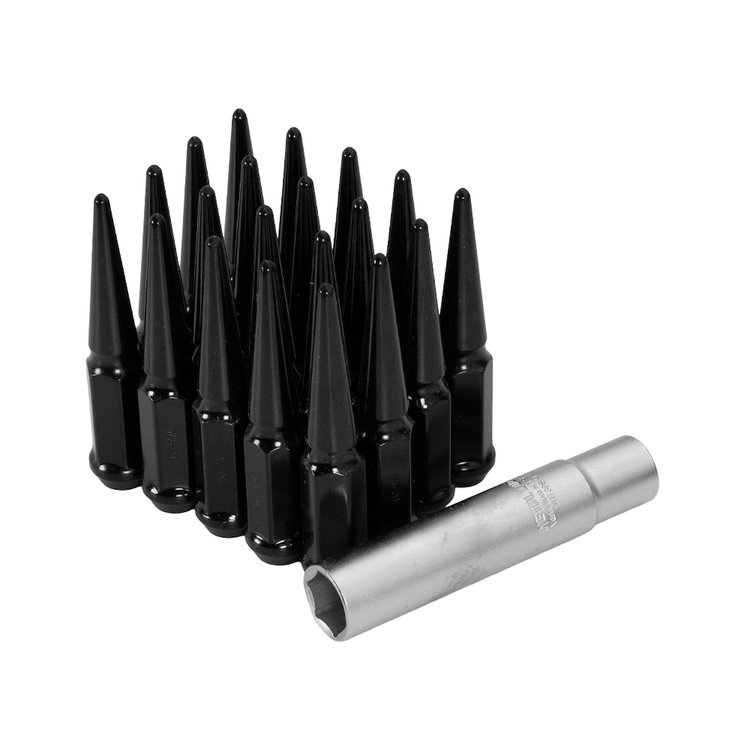 7002K5-BLK Black 5-Lug Spike Lug Nut Kit Thread: 7/16 in.