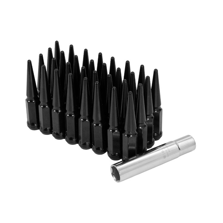 7004K8-BLK Black 8-Lug Spike Lug Nut Kit Thread: 14mm x 1.5 in.