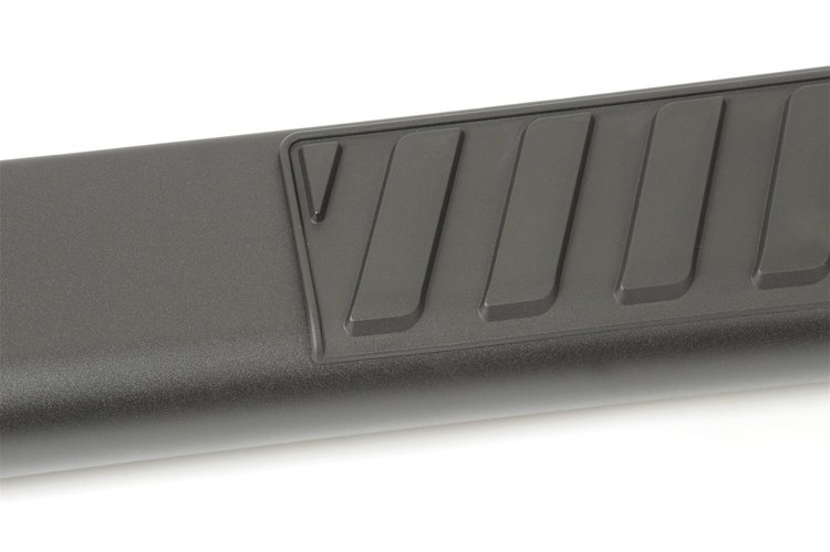 DZ16121 Textured Black Steel Side Steps 6 in. Oval Cab Length Fits Select Ram, Dodge, GM, Ford, Lincoln, Nissan, Toyota