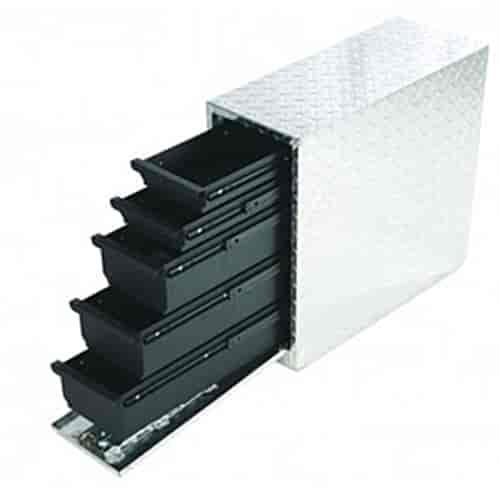 Wheel Well Tool Box Aluminum Diamond Tread With Drawers