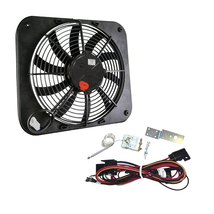 Jetstreme I Series Electric Cooling Fan with Harness Relay, Diameter: 16 in., Type: Single