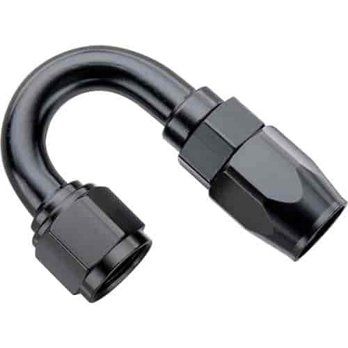 118008-BL AN Fitting [Series 3000, -8 AN Hose to -8 AN Female Threads, 180 Degree, Black]