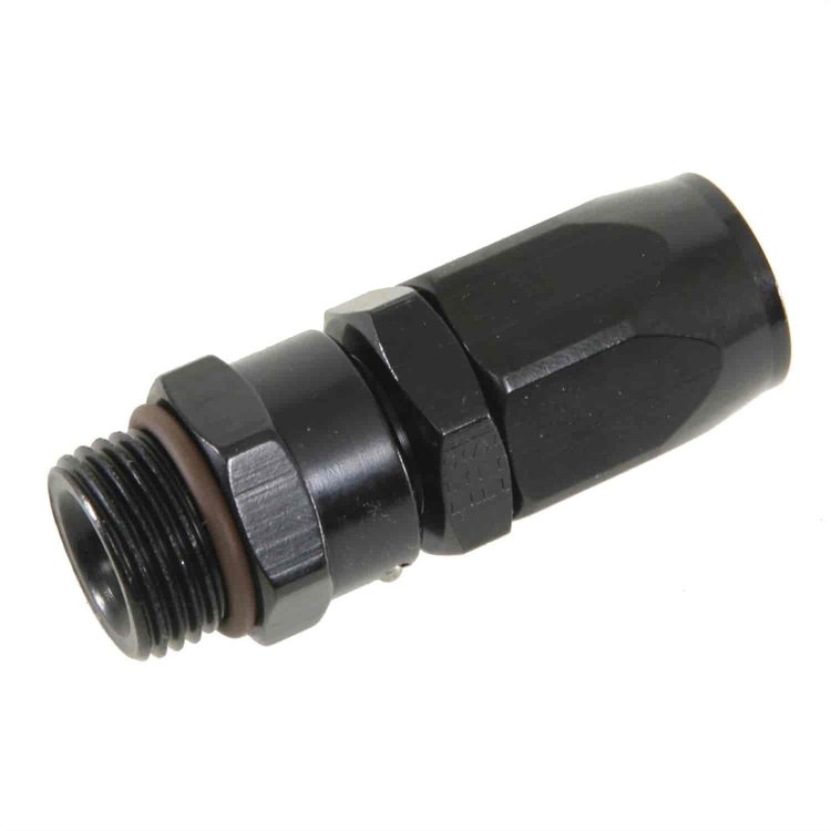 180108-BL AN Fitting [Series 3000 Direct-Fit, -8 AN Hose to -8 AN O-Ring Male Threads, Straight, Black]