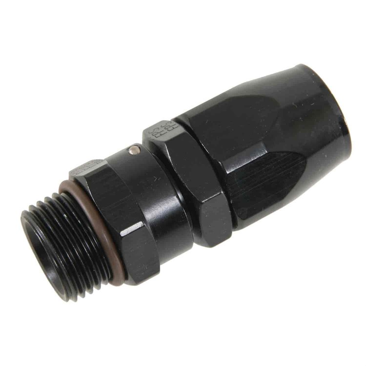 180110-BL AN Fitting [Series 3000 Direct-Fit, -10 AN Hose to -10 AN O-Ring Male Threads, Straight, Black]