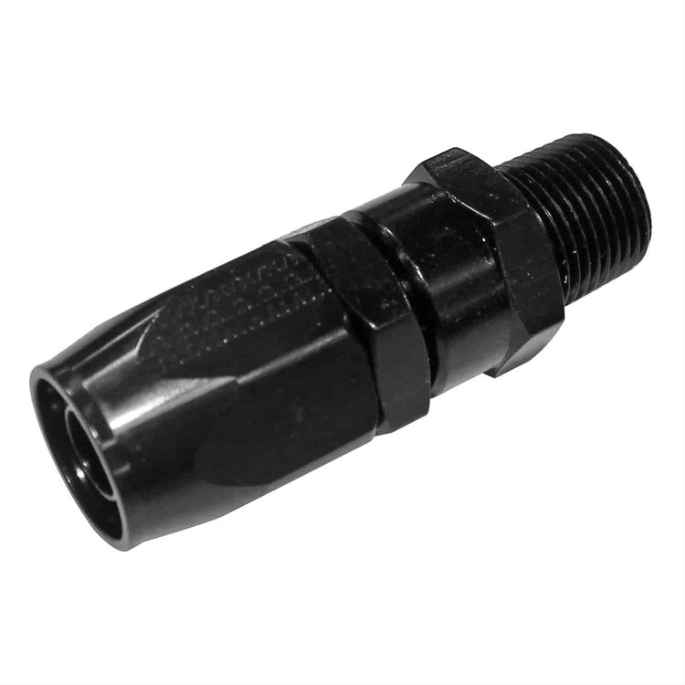 190108-BL AN Fitting [Series 3000 Direct-Fit, -8 AN Hose to 3/8 in. NPT Male Threads, Straight, Black]