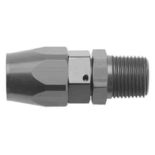 -10 STRAIGHT HOSE END X 1/2 MPT BLACK