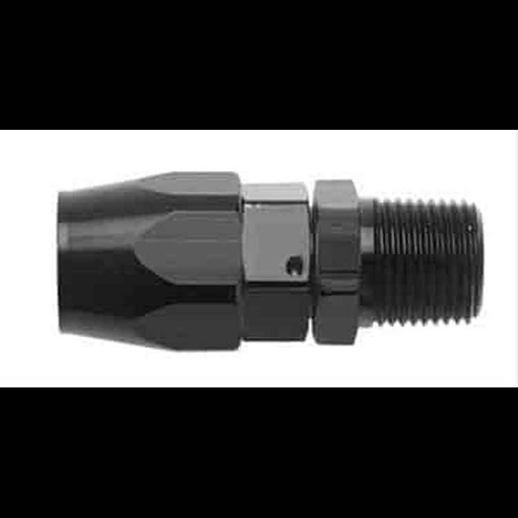 -10 STRAIGHT HOSE END X 3/8 MPT BLACK