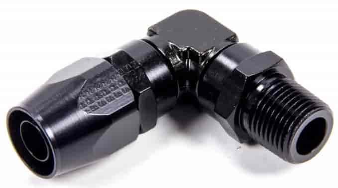 199010-BL Series 3000 Low Profile 90 Degree Bent Tube Hose End -10AN X 1/2 in. NPT [Black]