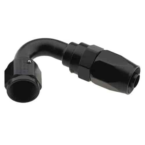 231204-BL AN Fitting [Series 2000 Pro-Flow, -4 AN Hose to -4 AN Female Threads, 120 Degree, Black]