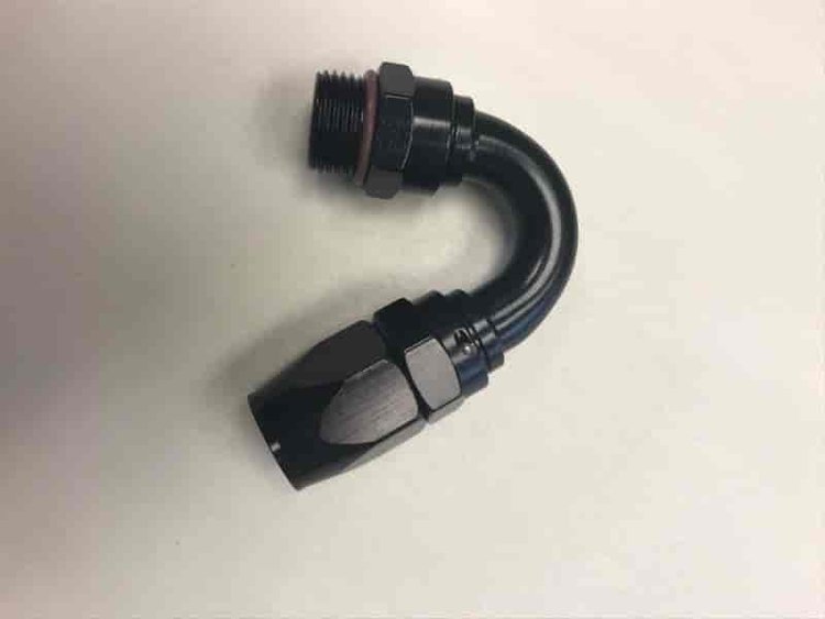 -12 MALE RAD. FITTING X 150 PRO-FLOW HOSE END BLACK