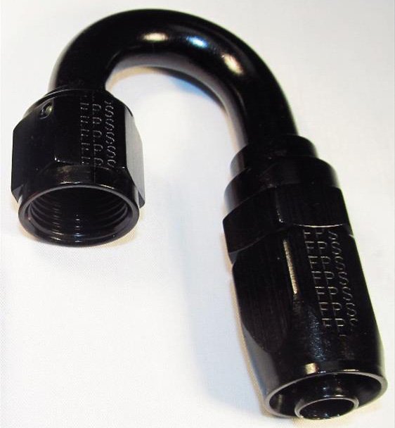 231815-BL Series 2000 Reducer Pro-Flow Hose End 180-Degree [-16 AN Female to -12 AN Hose] Black